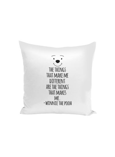 اشتري Motivation Quote Form Pooh Throw Pillow With Stuffing أبيض 16x16 بوصة في الامارات