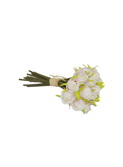 Buy Bundle Of Artificial Flowers White Damask Rose 7centimeter in Saudi Arabia