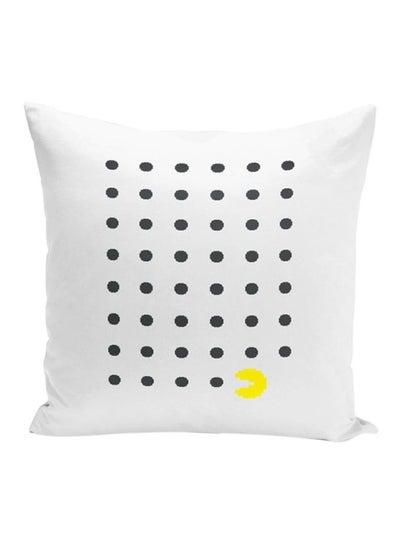 Buy Pacman Printed Polyester Decorative Pillow White 16x16inch in UAE