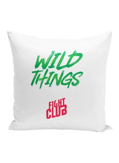 Buy Printed Decorative Pillow White/Red/Green 16x16inch in UAE