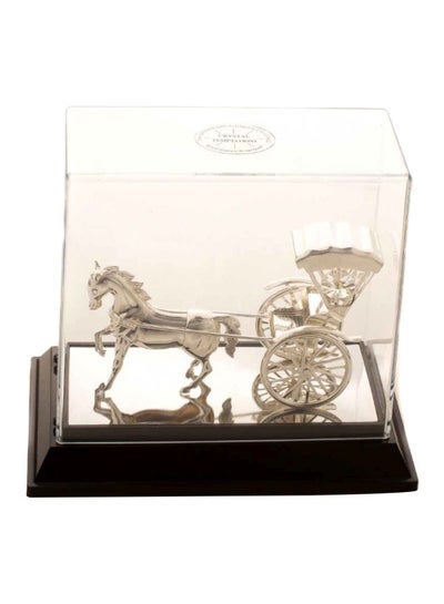 Buy Decorative Crystal Horse Trolley Masterpiece Silver/Clear/Black 16.5 x 17centimeter in Saudi Arabia