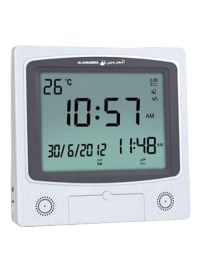 Buy Digital Table And Wall Clock White/Grey 18inch in Saudi Arabia