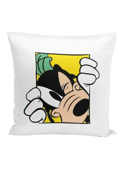 اشتري Goofy Yellow Design Throw Pillow With Stuffing متعدد الألوان 16x16 بوصة في الامارات