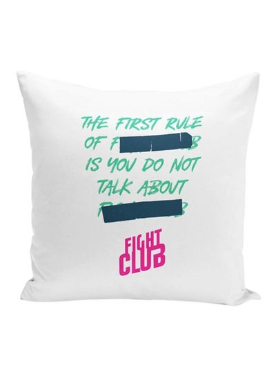 Buy Printed Throw Pillow White/Green/Pink 16x16inch in UAE