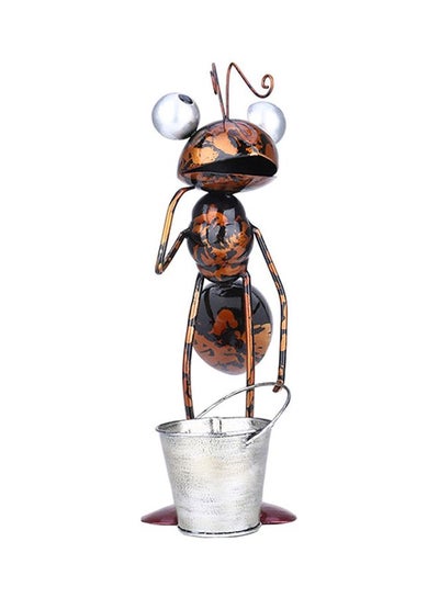 Buy Ant With Removable Bucket Decorative Sculpture Brown/Silver/Black 13inch in Saudi Arabia