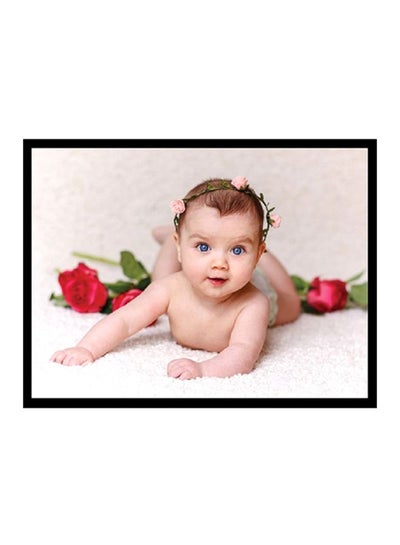 Buy Baby Poster With Frame Beige/Red/Green 40x30cm in UAE