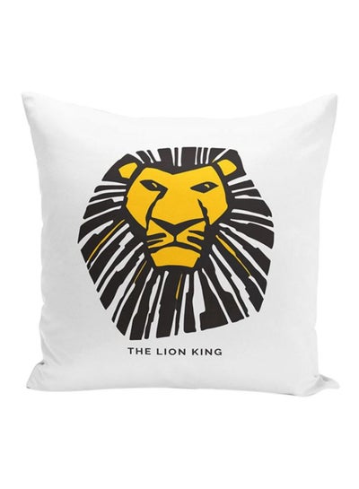 Buy Lion King Printed Throw Pillow White/Black/Yellow 16x7x16inch in UAE