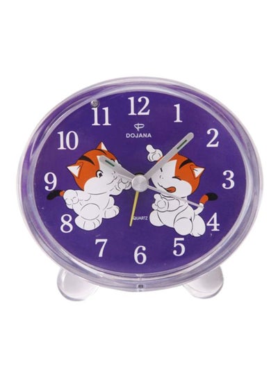 Buy Round Analog Alarm Clock Purple/Clear/White 10x9x4.46cm in Saudi Arabia