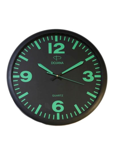 Buy Round Analog Wall Clock Black/Green 40 x 40 x 3.5cm in Saudi Arabia