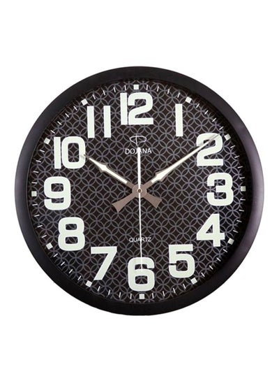 Buy Round Analog Wall Clock Brown/Black 400x400x35mm in Saudi Arabia