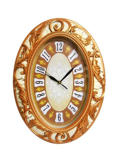 Buy Analog Wall Clock Light Brown/Sandal 460x340x50mm in Saudi Arabia