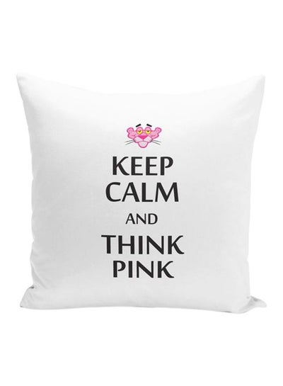 اشتري Keep Calm Pink Panther Throw Pillow With Stuffing أبيض 16x16 بوصة في الامارات