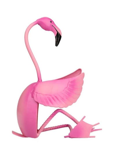 Buy Flamingo Wine Rack Sculpture Pink 12x23.8x17cm in Saudi Arabia