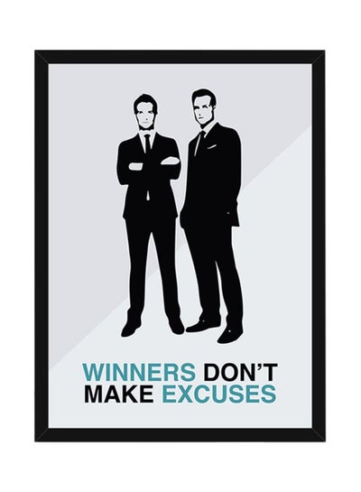 اشتري Suits Quote Wall Poster With Frame White/Grey/Black 40x55 centimeter في الامارات