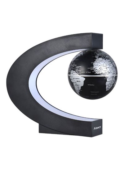 Buy C Shaped Floating Earth Globe World Map With LED Light Black/White 3inch in Saudi Arabia