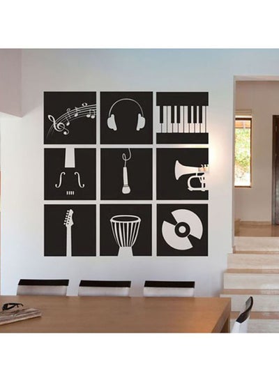 Buy Music Wall Decals Black 100x100centimeter in UAE