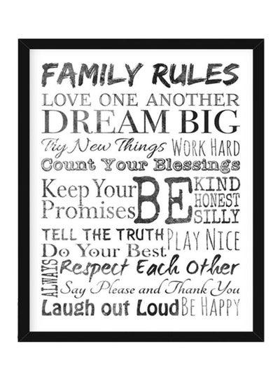 Buy Motivational Quote Wall Poster With Frame White/Black 12x16inch in UAE