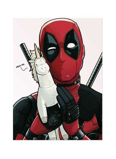 Buy Deadpool Metal Plate Poster Black/Red/White 15x20cm in UAE