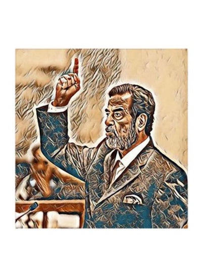 Buy Saddam Hussein MDF Wall Art Multicolour 30x30centimeter in Saudi Arabia