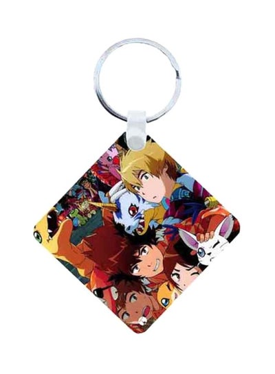 Buy Digimon Anime Printed Wooden Keychain in Saudi Arabia