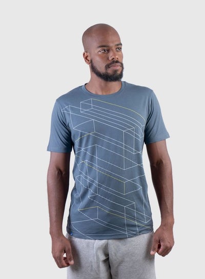 Buy 3D Printed T-Shirt Grey/White/Yellow in Egypt