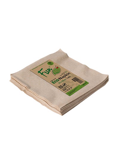 Buy 50-Piece 2 Ply Unbleached Paper Napkins Brown 33x33cm in UAE