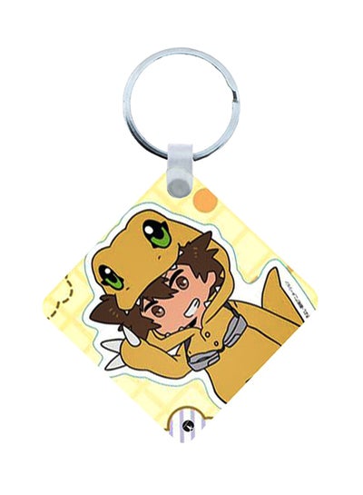 Buy Digimon Anime Printed Wooden Keychain in Saudi Arabia