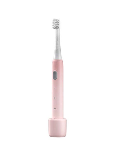 Buy Ultrasonic Waterproof Electric Toothbrush Pink/White 21.85x1.9x2.3cm in Saudi Arabia