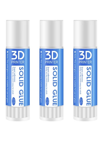 Buy 3-Piece 3D Printer Solid Glue Stick Clear in UAE