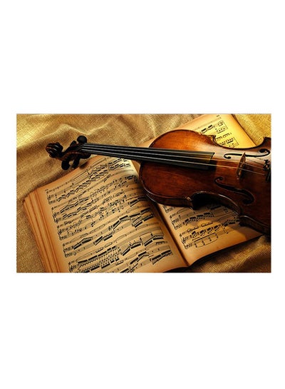 Buy Violin and Book Canvas Painting Multicolour 30x45cm in Egypt