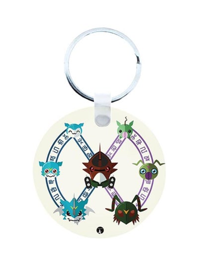 Buy Digimon Anime Printed Wooden Keychain in Saudi Arabia