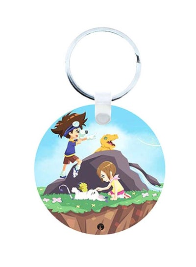 Buy Digimon Anime Printed Wooden Keychain in Saudi Arabia