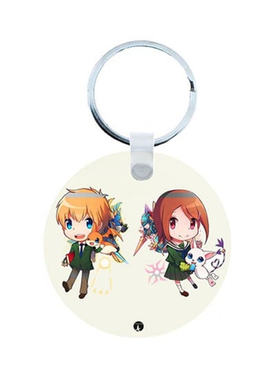 Buy Digimon Anime Printed Wooden Keychain in Saudi Arabia