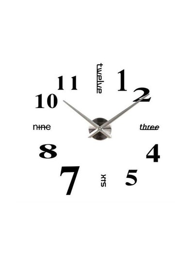 Buy DIY Quartz 3D Acrylic Sticker Wall Clock Black 80x80cm in Egypt