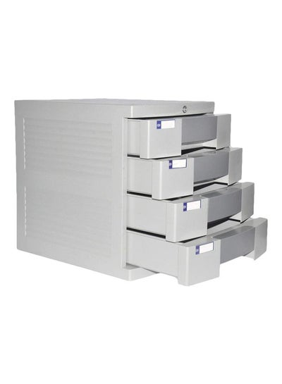 Buy 4-Drawer File Cabinet With Key Grey in UAE