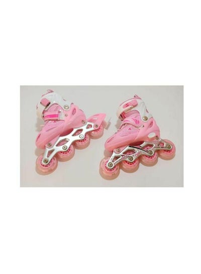 Buy Adjustable Inline Roller Skate Shoes L Pink White Lcm in Saudi Arabia