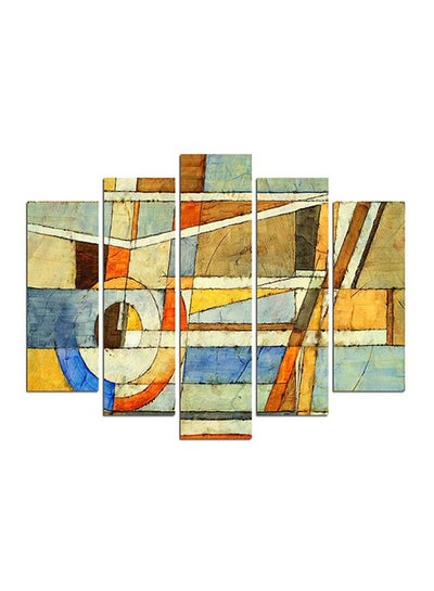 Buy 5-Piece Abstract Themed Framed Painting Set Multicolour 110x60cm in Egypt