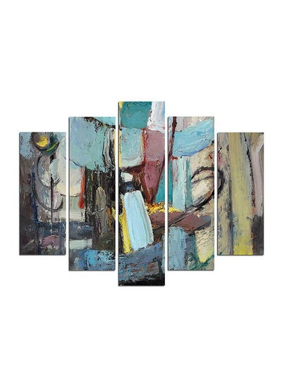 Buy 5-Piece Abstract Themed Framed Painting Set Multicolour 110x60cm in Egypt
