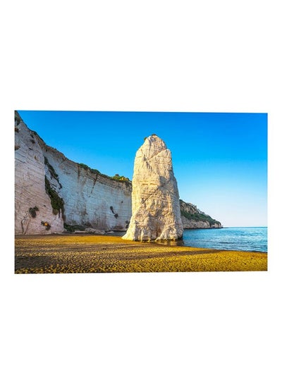 Buy Beach Themed Printed Wall Art Blue/White/Yellow 52x80cm in Egypt