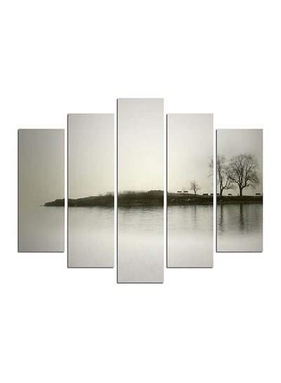 Buy 5-Pieces Stream Themed Decorative Wall Painting Set Grey/Black 150x60cm in Egypt