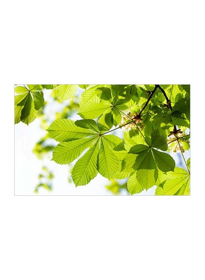 Buy Leaves Printed Wall Art Green/White/Black 52x80cm in Egypt