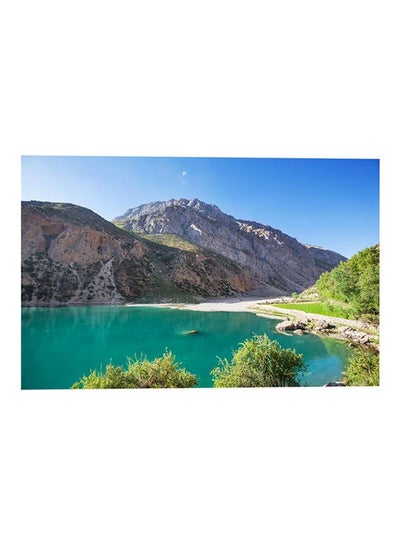 Buy Landscape Themed Printed Wall Art Green/Blue/Beige 52x80cm in Egypt