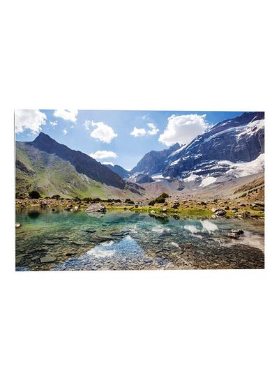 Buy Landscape Themed Printed Wall Art Green/Blue/White 52x80cm in Egypt