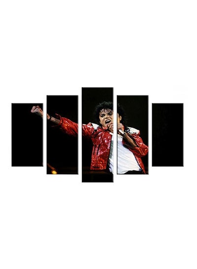 Buy 5-Piece Michael Jackson Themed Decorative Wall Painting Set Red/Black/White 150x60cm in Egypt