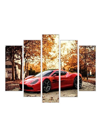 Buy 5-Pieces Car Decorative Wall Painting Set Red/Yellow/Beige 150x60cm in Egypt