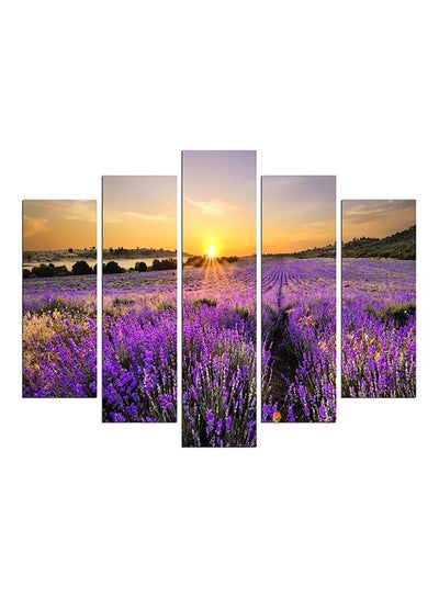 Buy 5-Piece Nature Themed Wall Painting Set Brown/Orange/Purple 110x60cm in Egypt