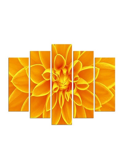 Buy 5-Piece Flower Themed Wall Painting Set Yellow 110x60cm in Egypt