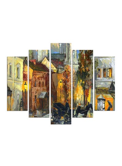 Buy 5-Piece Abstract Themed Decorative Wall Painting Set Multicolour 110x60cm in Egypt