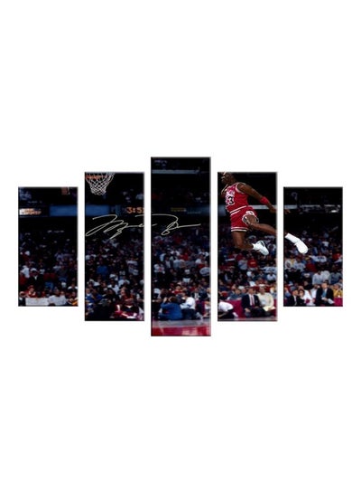 Buy 5-Piece Basketball Themed Decorative Canvas Wall Painting Set Black/Red/White 110x60cm in Egypt