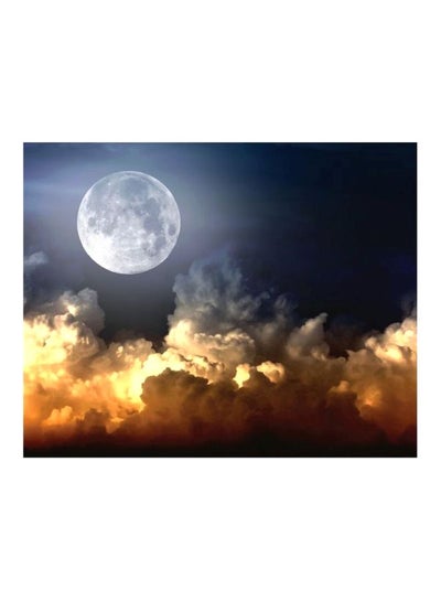 Buy Moon Themed Wall Painting With Frame Yellow/Blue/White 100x80x2.5cm in Egypt